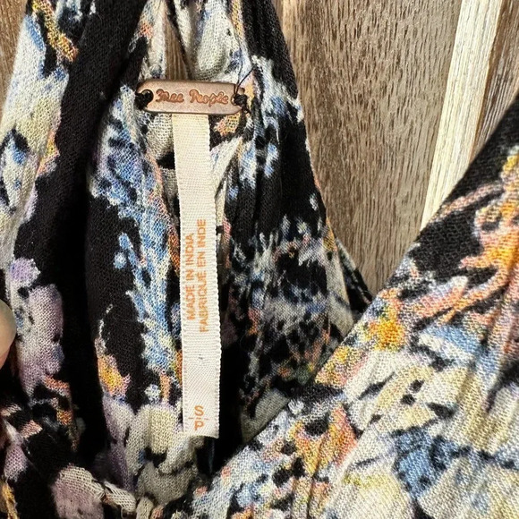 Free People Washed Ashore Mini Dress in Black Combo - Picture 4 of 6